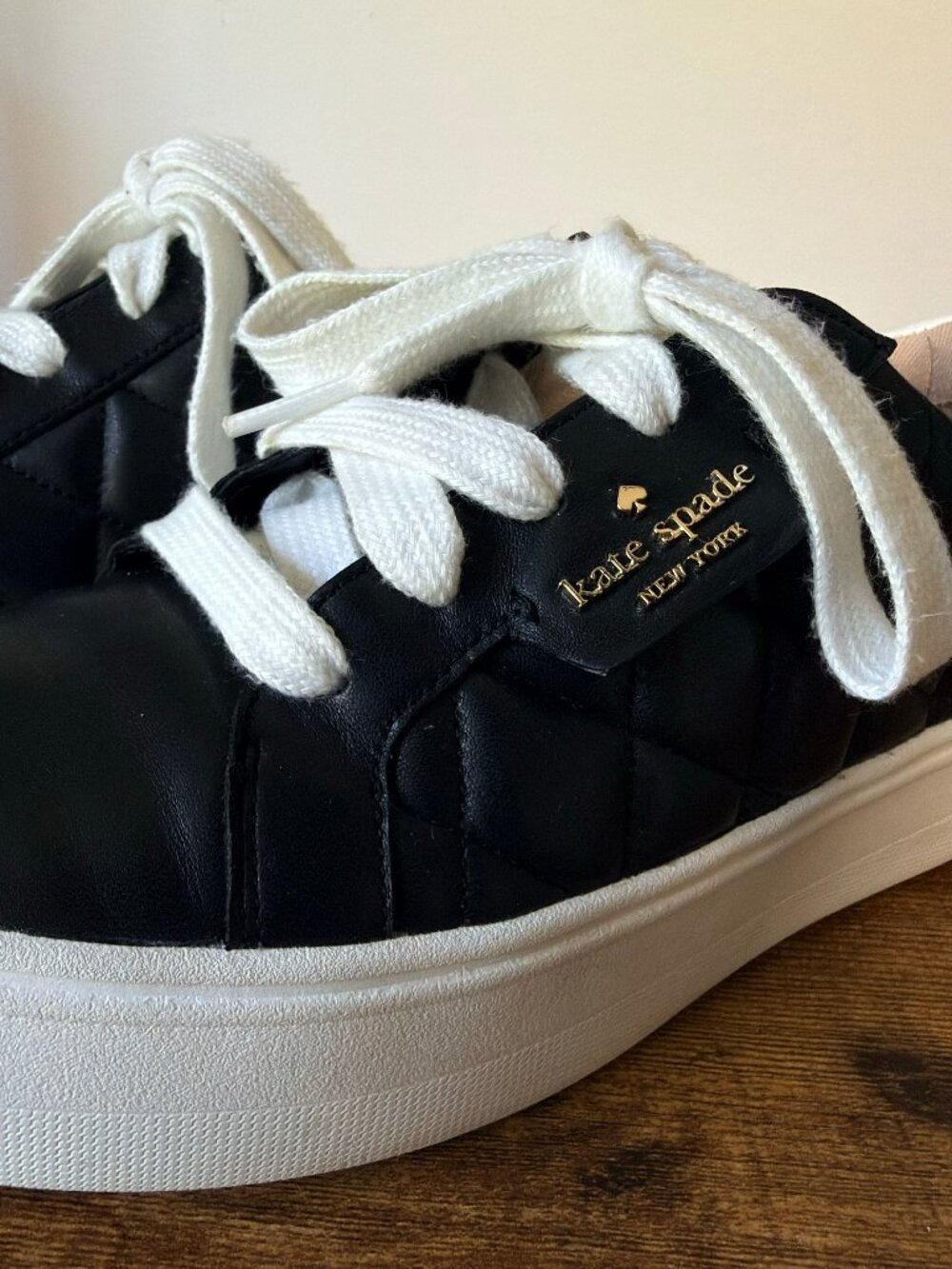 Kate Spade platform Quilted Black & White Sneakers